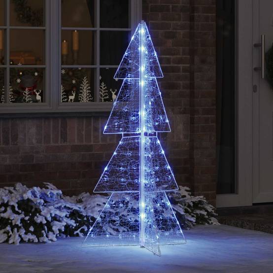 Sapin de Noël | Arbre de Noël avec 160 LED Bleu 150 cm Acrylique Maison Chic - Image 2