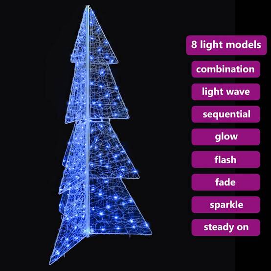 Sapin de Noël | Arbre de Noël avec 160 LED Bleu 150 cm Acrylique Maison Chic - Image 9