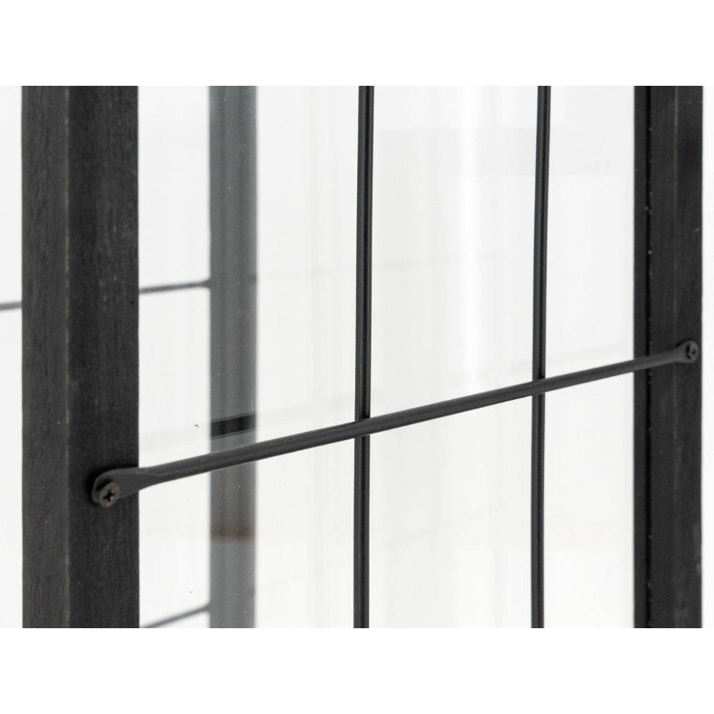 Aubry Gaspard - Lanterne en pin et métal noires (Lot de 2) - Imagen 4