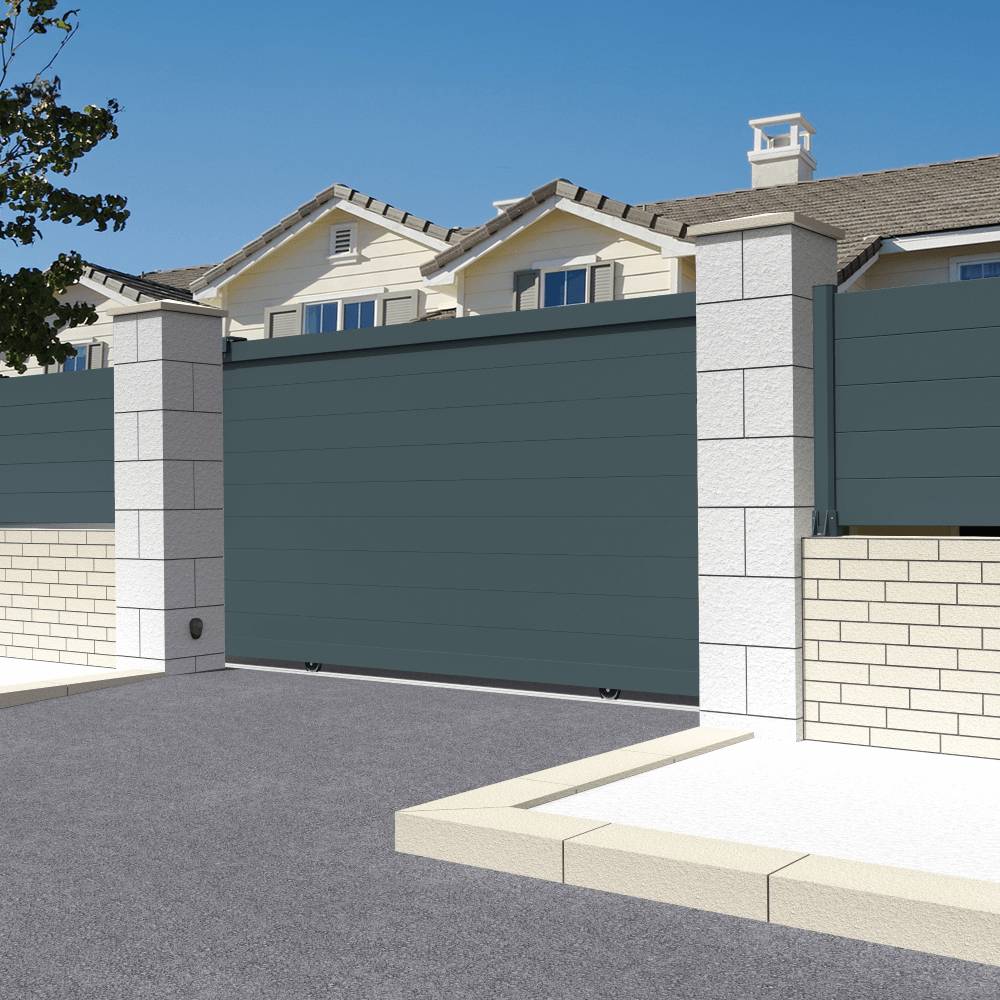 Intersun - Portail coulissant plein L 4000 x H 1542 mm (Gris Anthracite) - INTERSUN - Imagen 2