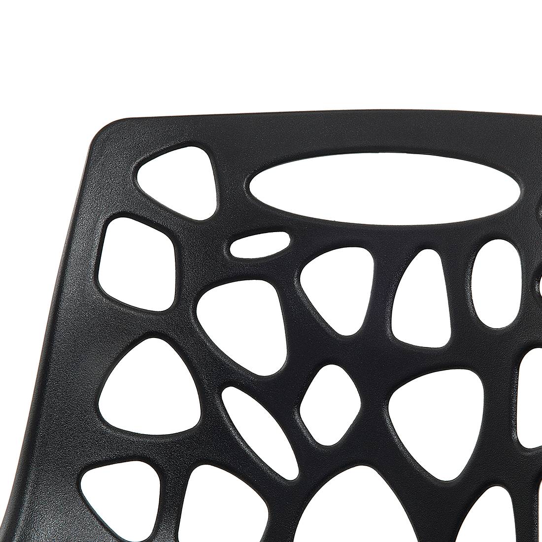 Beliani - Chaise d'Intérieur et d'Extérieur en Plastique Noir Empilable Résistante pour Salon Salle à Manger ou Jardin au Style Moderne - Imagen 4