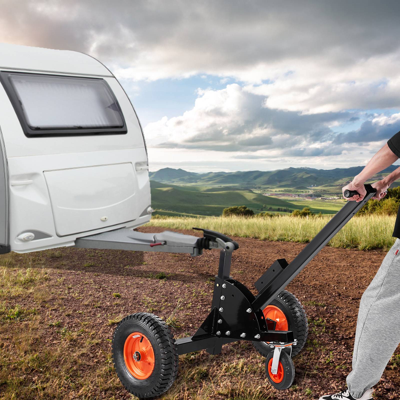 VEVOR Chariot remorque 2 en 1, charge languette 680.4kg, hauteur réglable. - Image 8