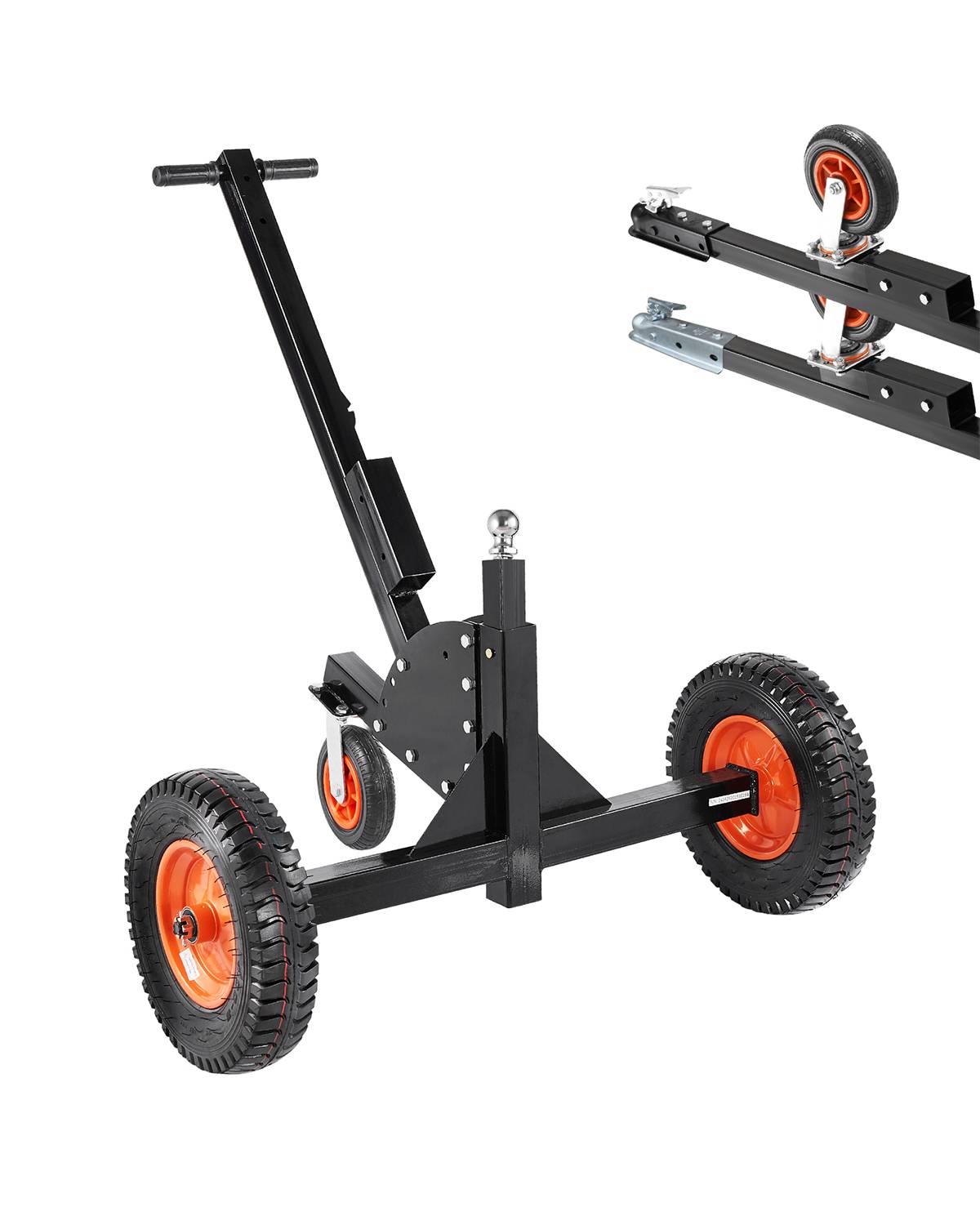 VEVOR Chariot remorque 2 en 1, charge languette 680.4kg, hauteur réglable. - Image 1