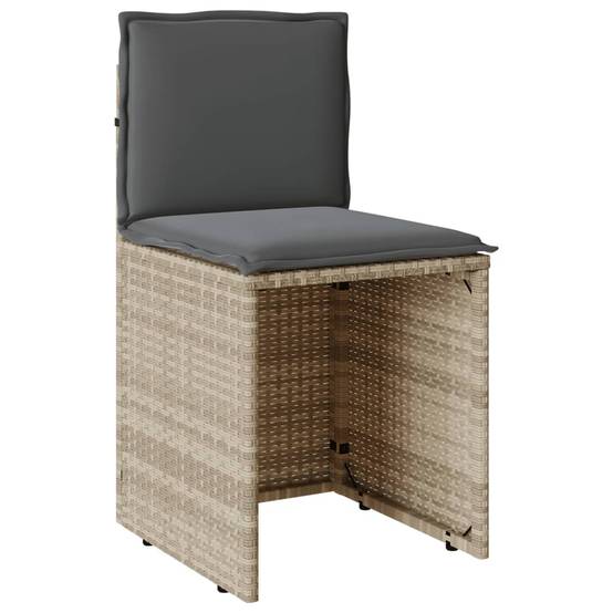 Ensemble de bistro 3 pcs | Mobilier d'extérieur et coussins gris clair résine tressée Maison Chic - Image 6