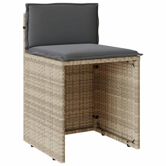 Ensemble de bistro 3 pcs | Mobilier d'extérieur et coussins gris clair résine tressée Maison Chic - Image 5