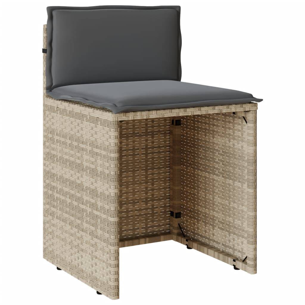 Ensemble de bistro 3 pcs | Mobilier d'extérieur et coussins gris clair résine tressée Maison Chic - Image 5