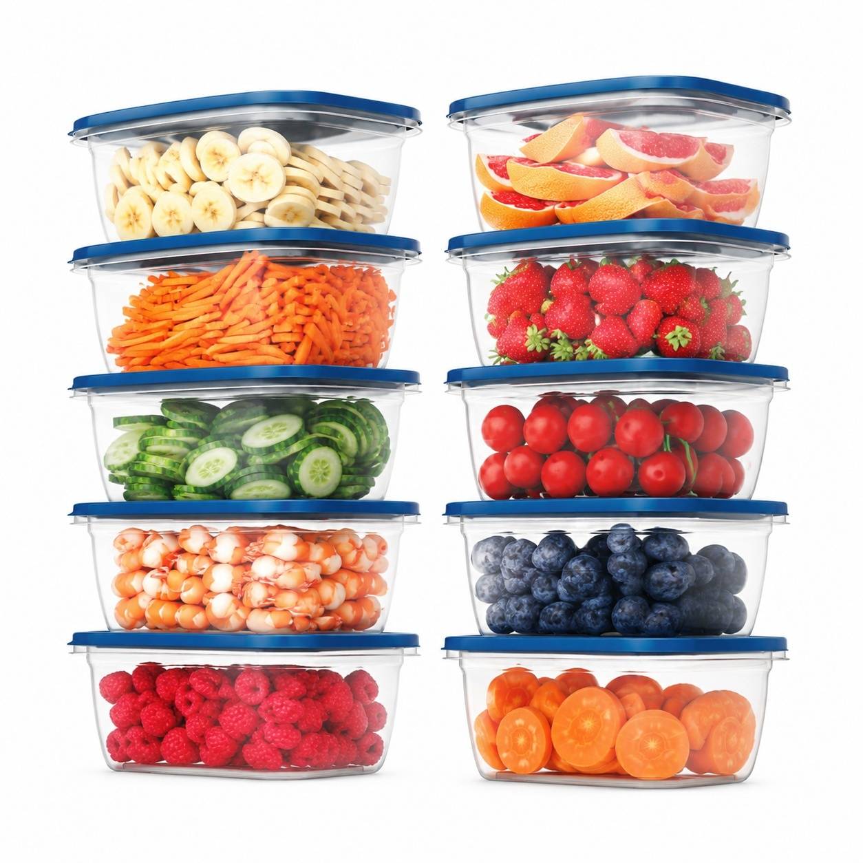Set de 10 Boîtes de Conservation Alimentaire 1000ml Hermétiques Empilables Micro-ondables - Image 1