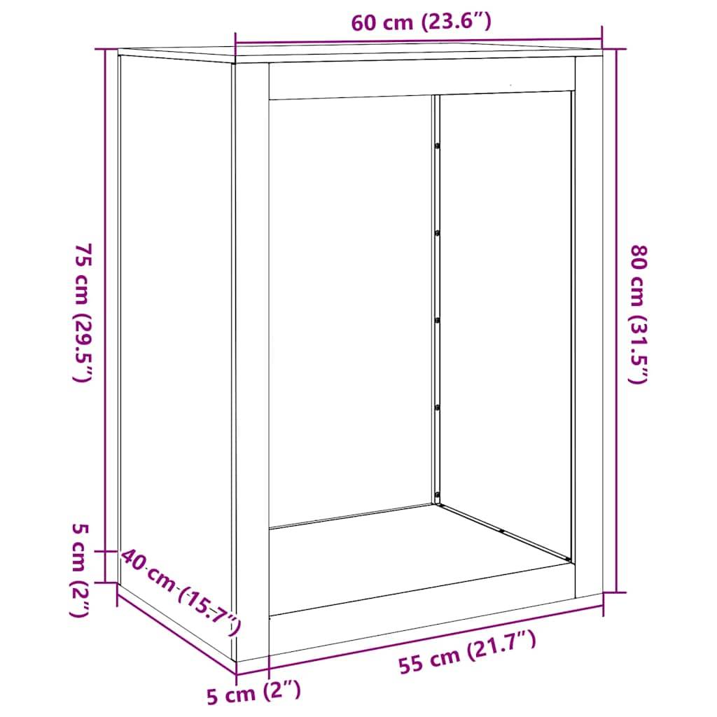 Range bûches en acier galvanisé extérieur jardin anti-rouille 80 cm – ComfortXL Outdoor Living - Image 3