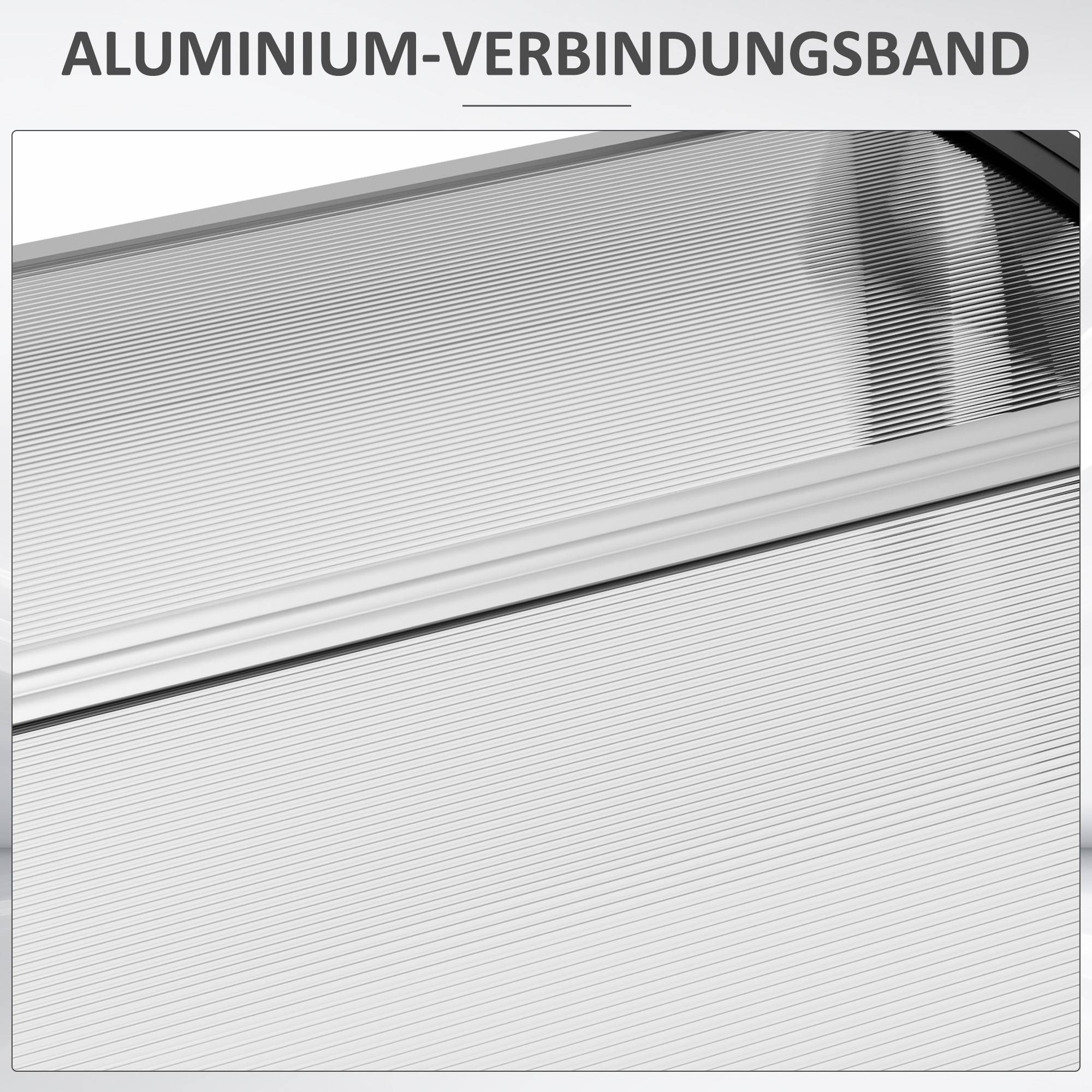Auvent de porte polycarbonate pour entrée protection pluie et UV 200x96cm Noir - ComfortXL Outdoor Living - Image 9