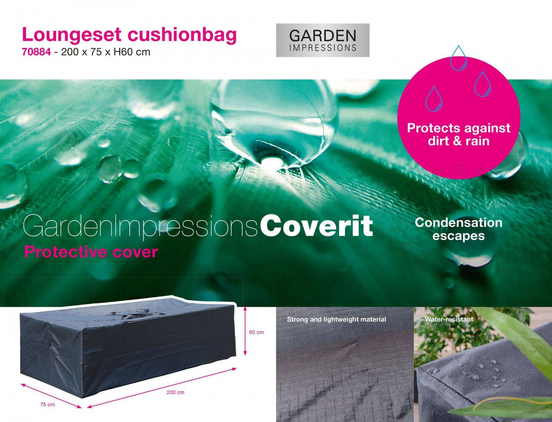Garden Impressions - Housse de protection salon de jardin bas - carrée - 150x150 cm - Imagen 2