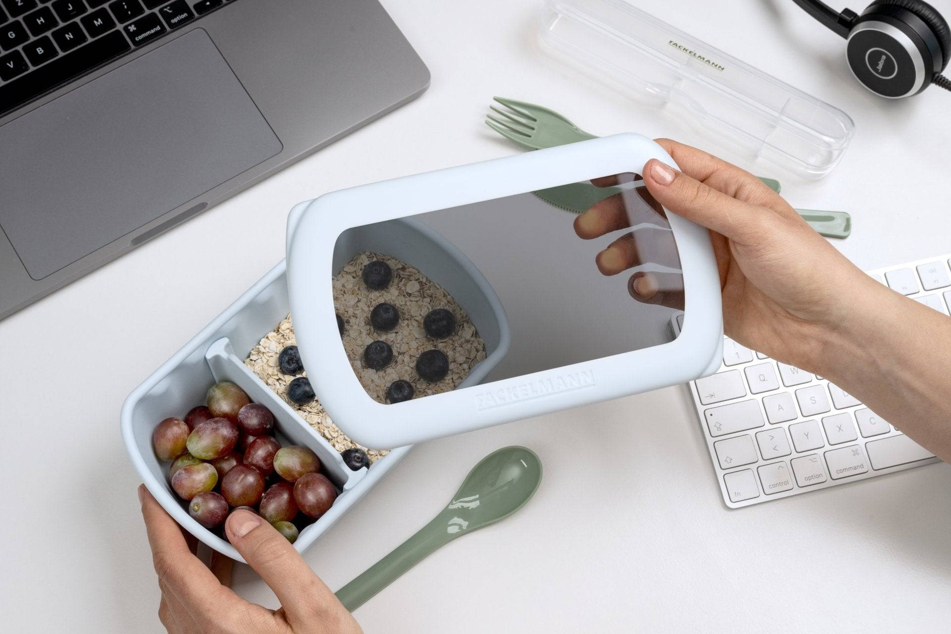 Lunchbox Bleue à compartiment réglable 1 litre sans BPA Fackelmann Storage - Image 9