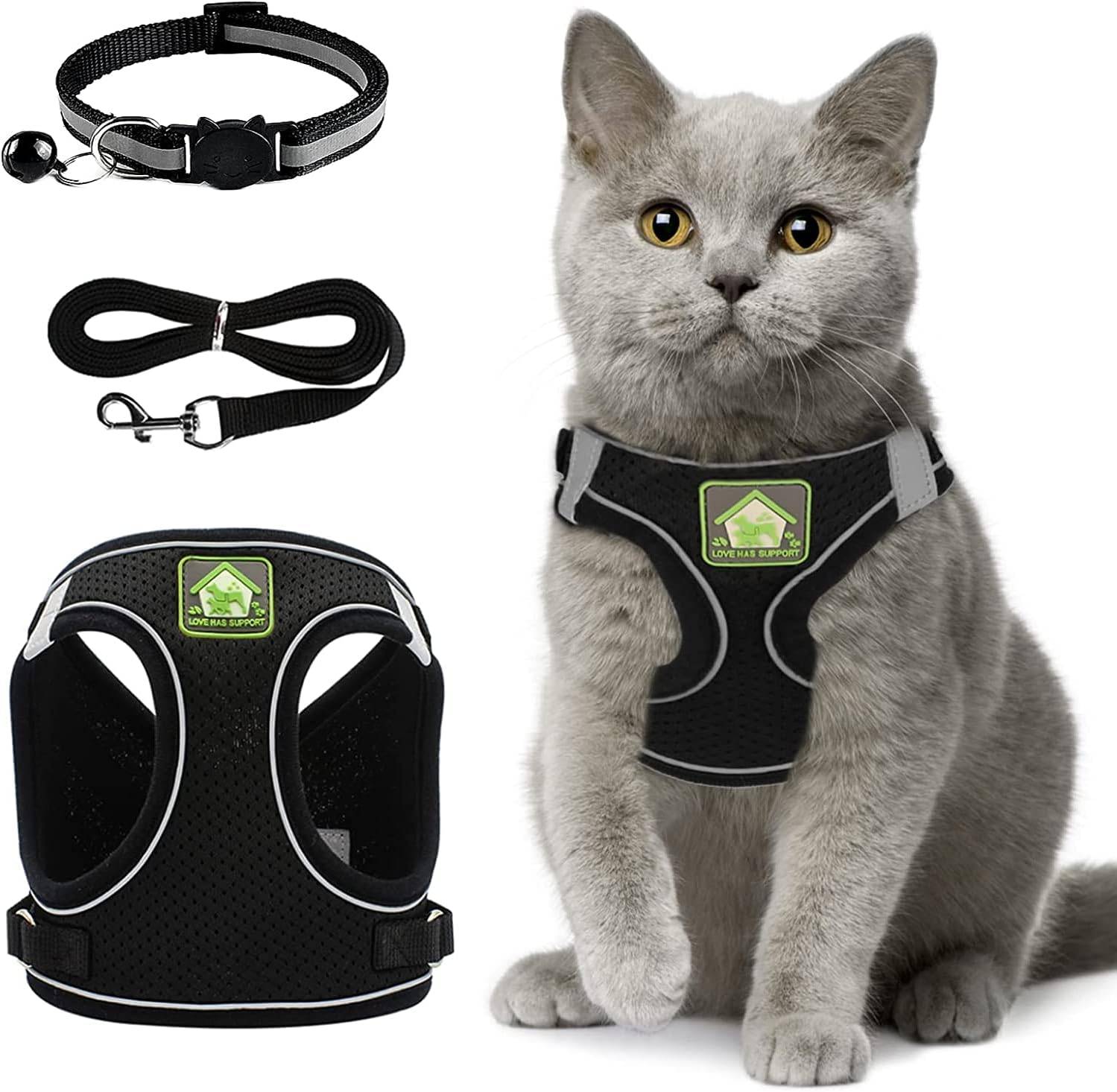 Harnais pour Chat Anti évasion S noir