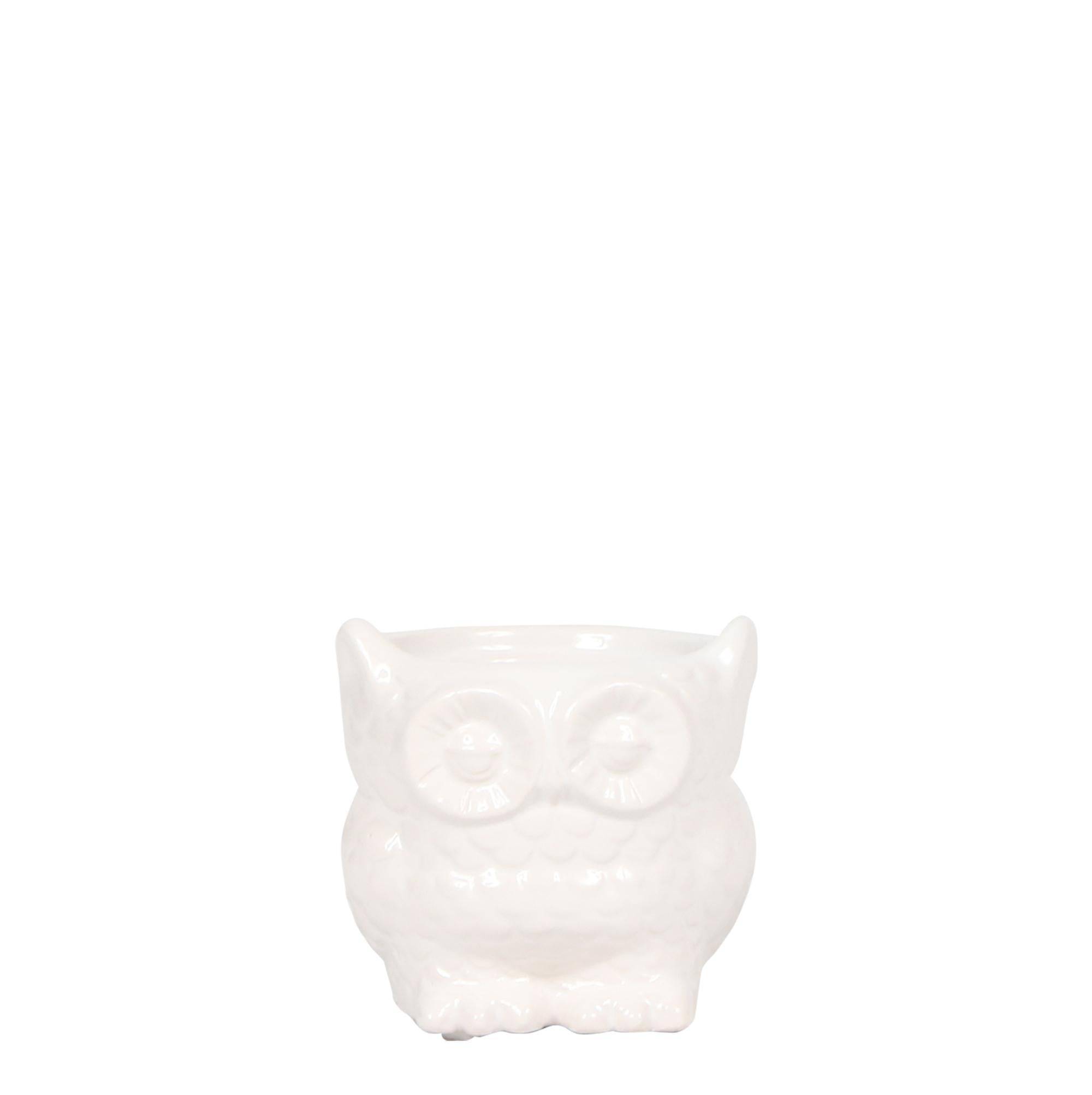Owl Bloempot - Pot Hibou en Céramique Blanche- La Green Touch - Imagen 1