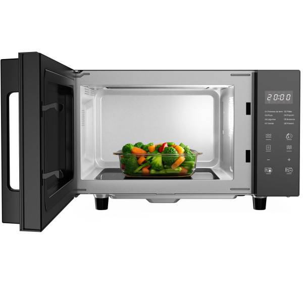 Micro-ondes sans plateau tournant - Flatbed - Grill - CONTINENTAL EDISON - CEMO23FB - 1280 W - L49,2xH29,7 xP34,8 cm - 23L - Noi - Image 3