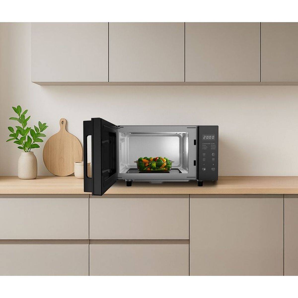 Micro-ondes sans plateau tournant - Flatbed - Grill - CONTINENTAL EDISON - CEMO23FB - 1280 W - L49,2xH29,7 xP34,8 cm - 23L - Noi - Image 7