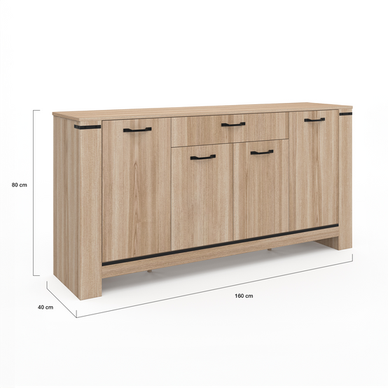 Buffet 160 m IDAHO 4 portes avec tiroir design contemporain - Image 5