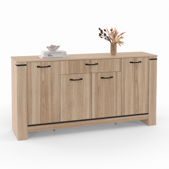 Buffet 160 m IDAHO 4 portes avec tiroir design contemporain - Image 2