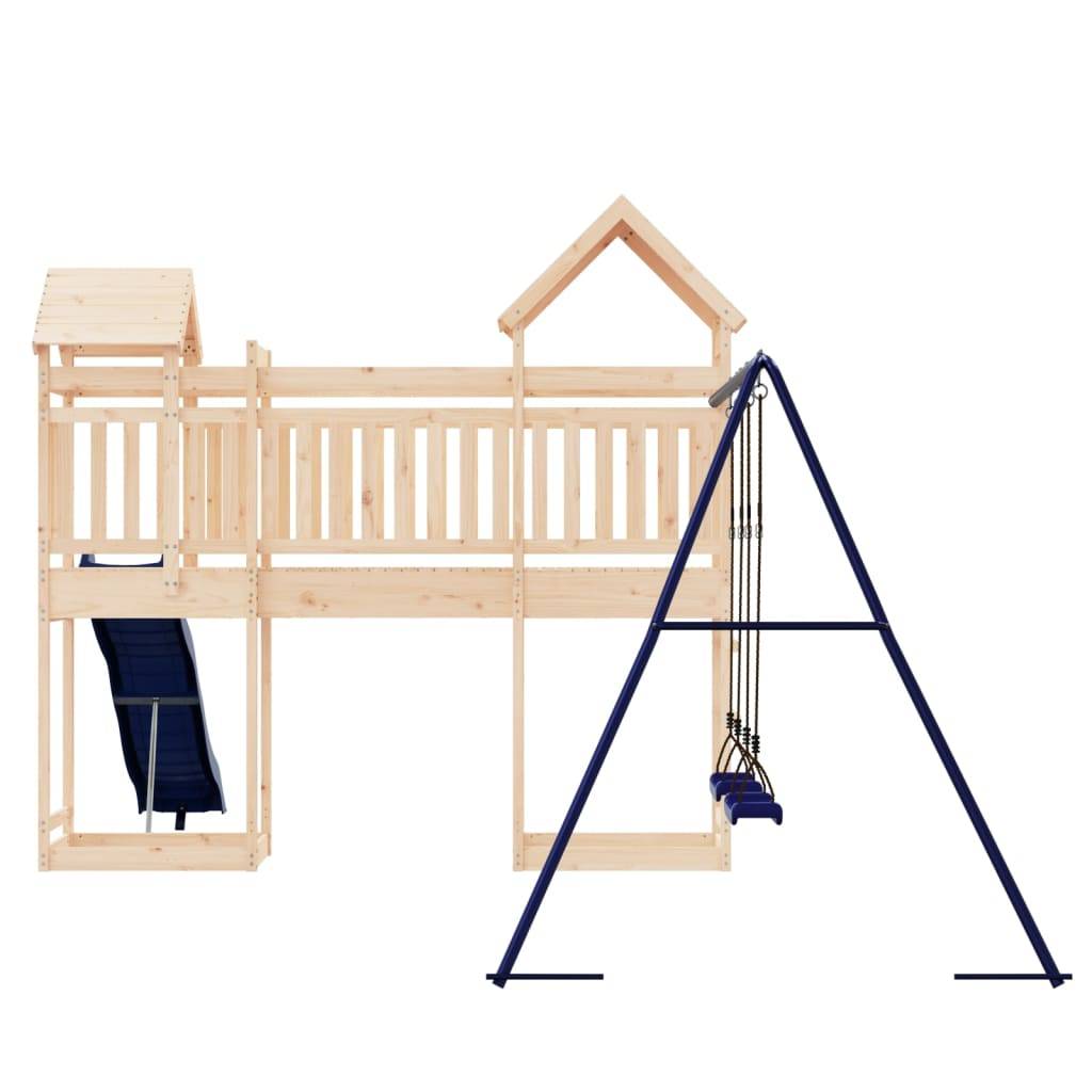 Helloshop26 - Aire de jeux d'extérieur balançoires toboggan portiques robuste jeux jardin 492 x 358 x 238 cm bois de pin massif - Imagen 4