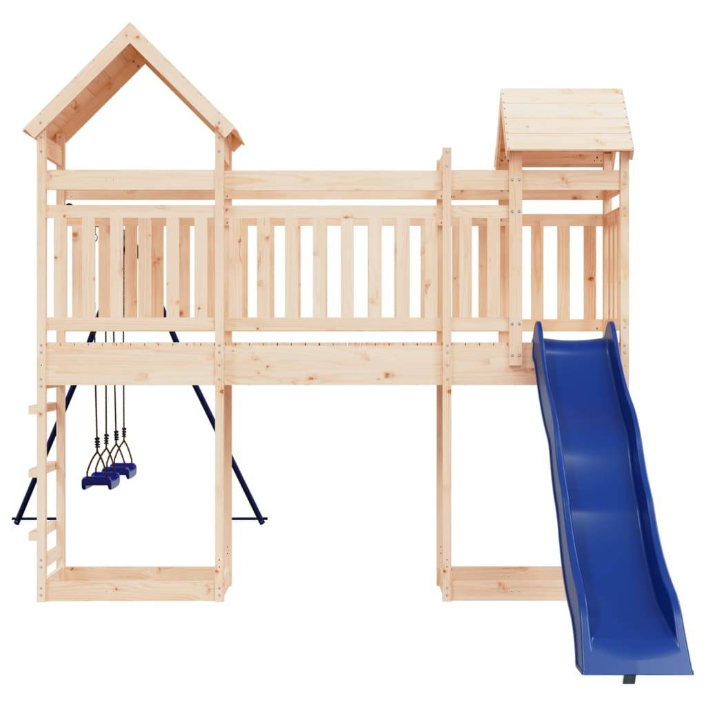 Helloshop26 - Aire de jeux d'extérieur balançoires toboggan portiques robuste jeux jardin 492 x 358 x 238 cm bois de pin massif - Imagen 5
