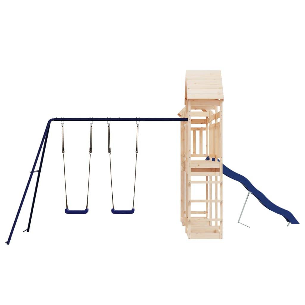 Helloshop26 - Aire de jeux d'extérieur balançoires toboggan portiques robuste jeux jardin 492 x 358 x 238 cm bois de pin massif - Imagen 3