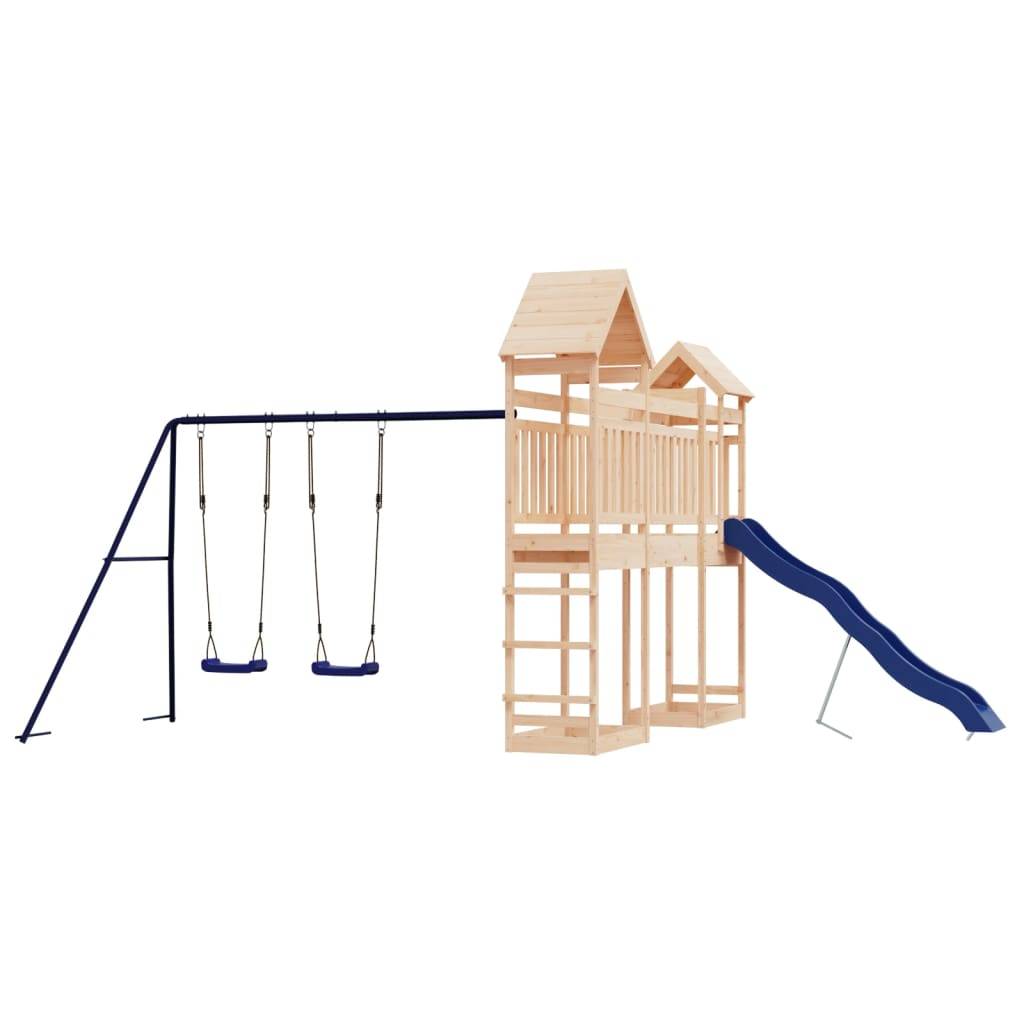 Helloshop26 - Aire de jeux d'extérieur balançoires toboggan portiques robuste jeux jardin 492 x 358 x 238 cm bois de pin massif - Imagen 2
