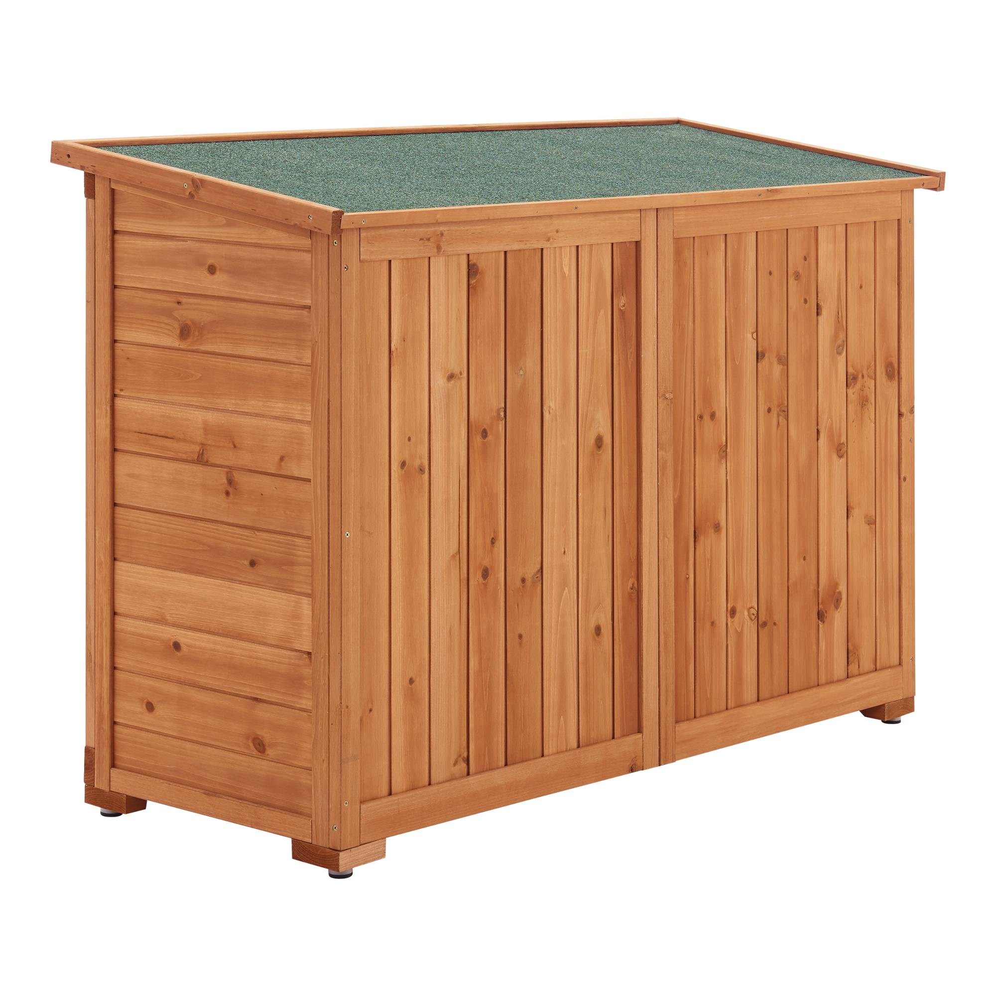 Cofre de almacenamiento de 2 puertas Kerteminde para exterior leñera de abeto 88 x 128 x 50 cm [en.casa] - Imagen 6