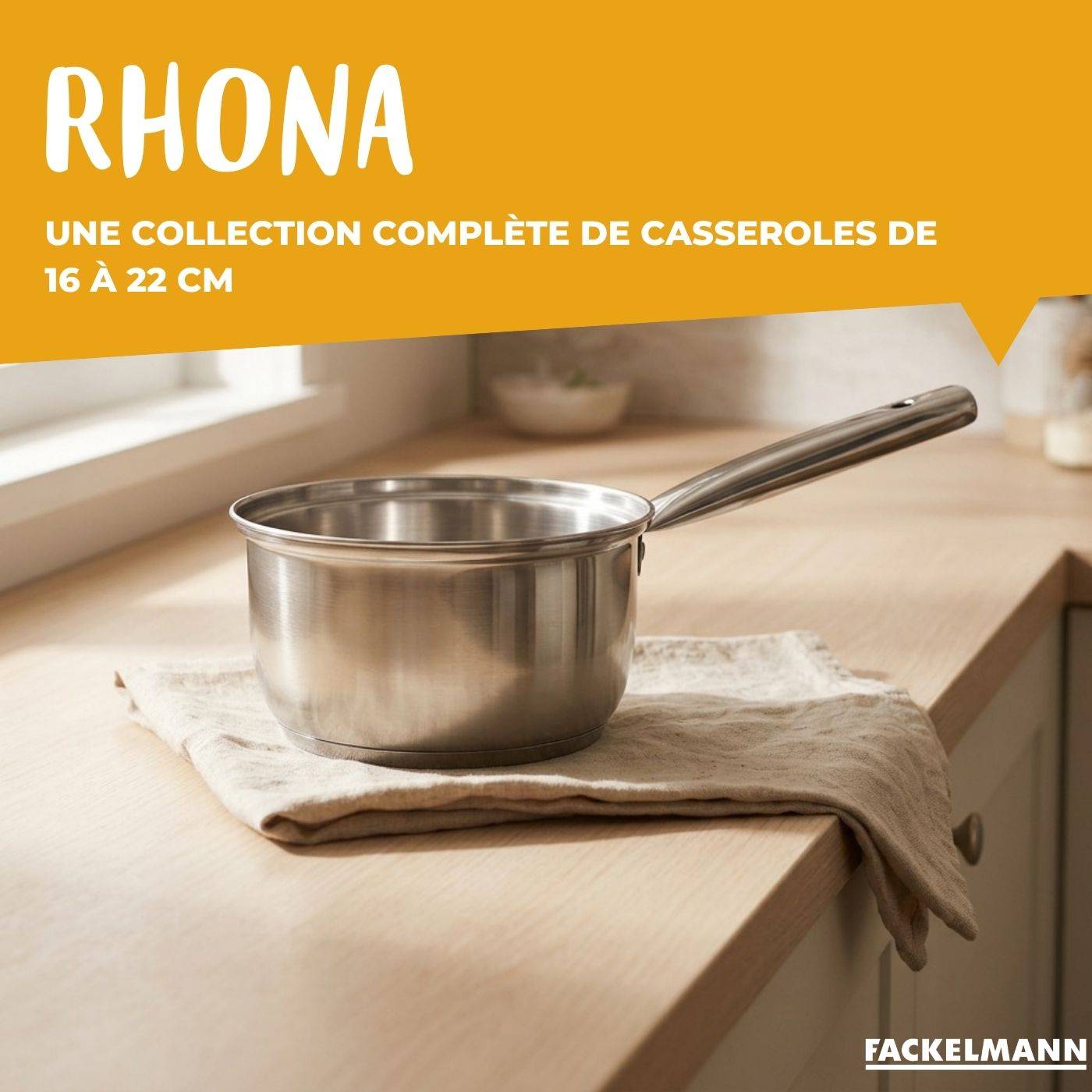 Lot de 3 casseroles 18/20/22 cm en inox Fackelmann Rhona - Image 6