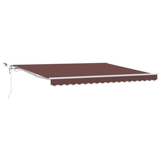 Store Banne Motorisé Polyester Imperméable Terrasse Capteur Vent LED 400x300cm Brun - ComfortXL Outdoor Living - Image 2