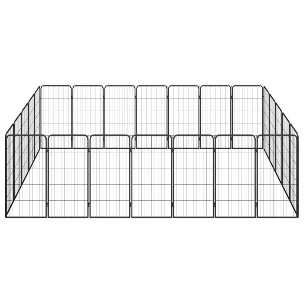 Vidaxl - Parc pour chien 24panneaux Noir 50x100cm Acier enduit de poudre vidaXL 3115962 - Imagen 2