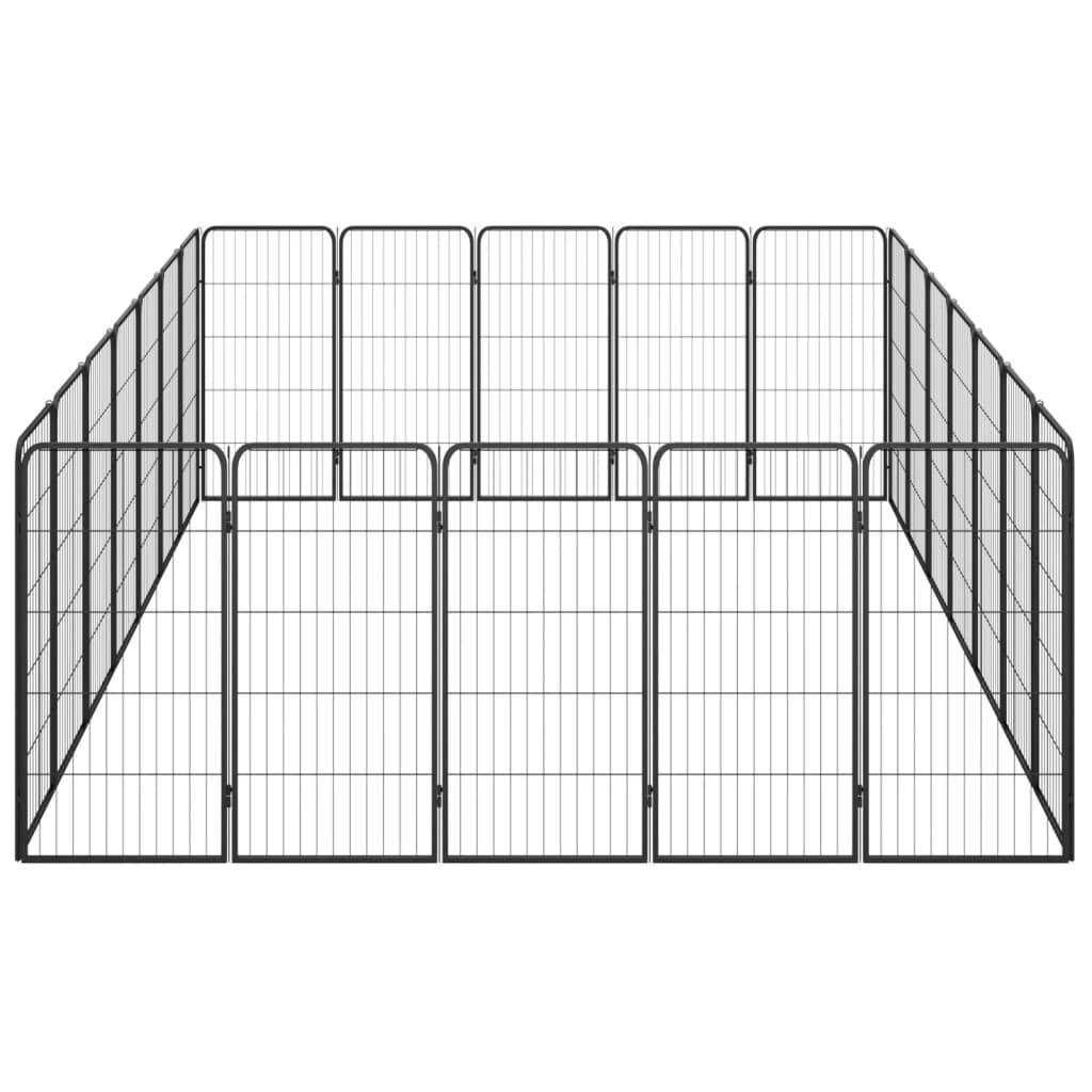 Vidaxl - Parc pour chien 24panneaux Noir 50x100cm Acier enduit de poudre vidaXL 3115962 - Imagen 5