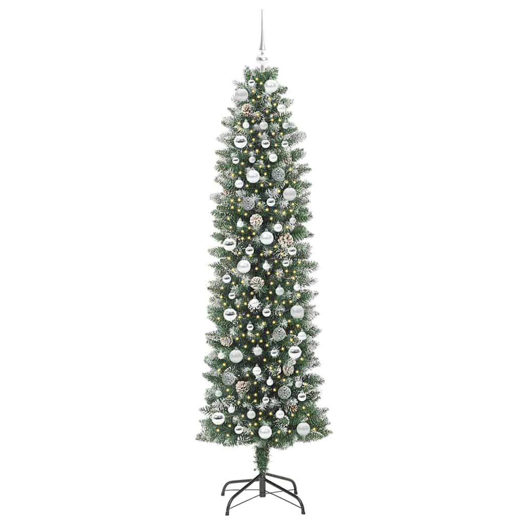 Vidaxl - Arbre de Noël artificiel slim Vert et blanc 210 cm vidaXL 3395310 - Image 4