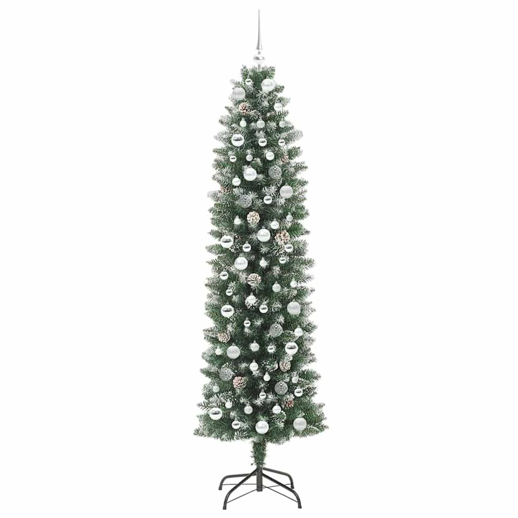 Vidaxl - Arbre de Noël artificiel slim Vert et blanc 210 cm vidaXL 3395310 - Image 5