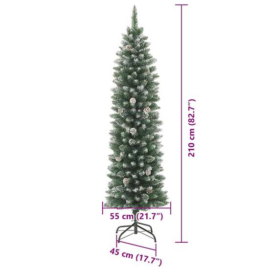 Vidaxl - Arbre de Noël artificiel slim Vert et blanc 210 cm vidaXL 3395310 - Image 3