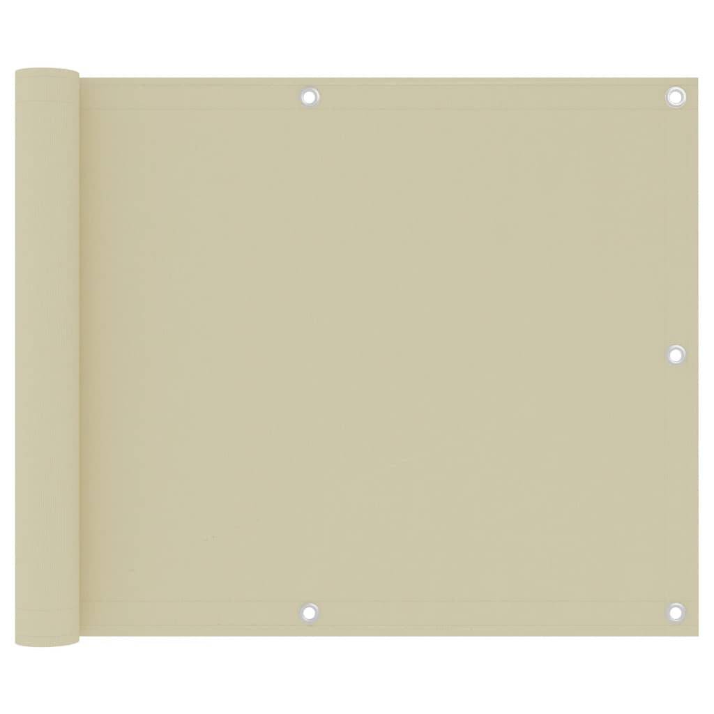 Helloshop26 - Écran de balcon brise pare vue protection confidentialité 75 x 500 cm tissu oxford crème - Imagen 1