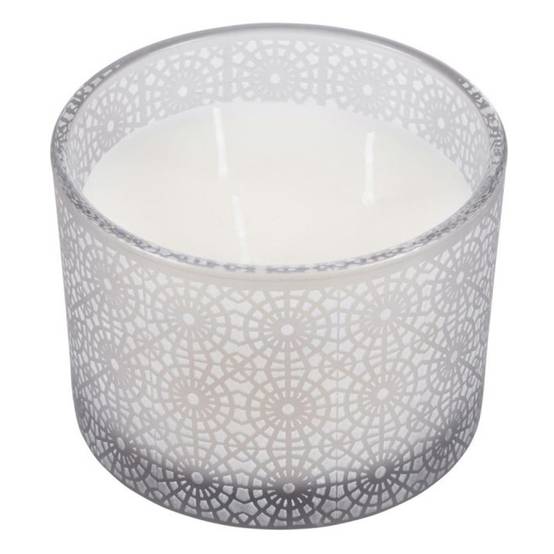 Bougie Parfumée 3 Mèches "Graphic Ethnic" 11cm Gris Clair - Image 1