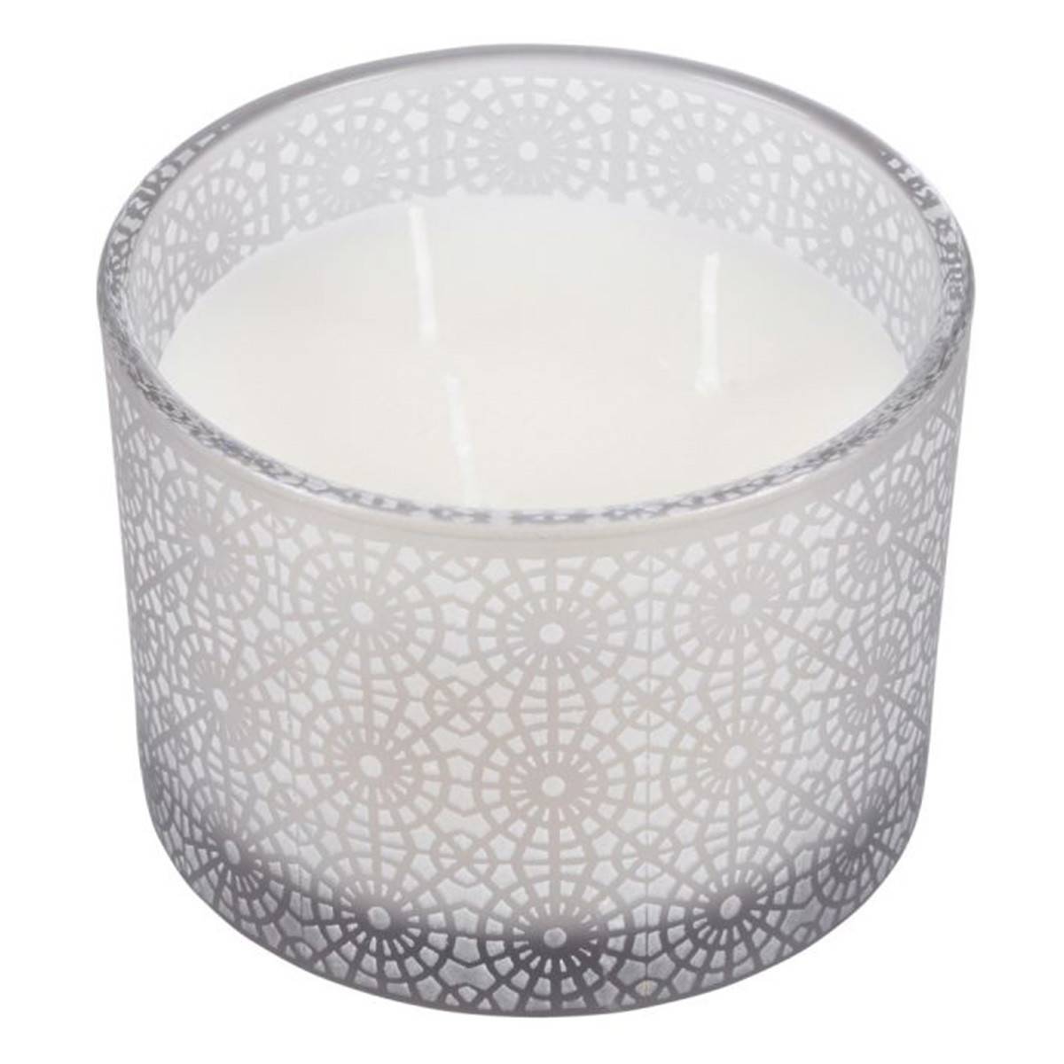Bougie Parfumée 3 Mèches "Graphic Ethnic" 11cm Gris Clair - Imagen 1