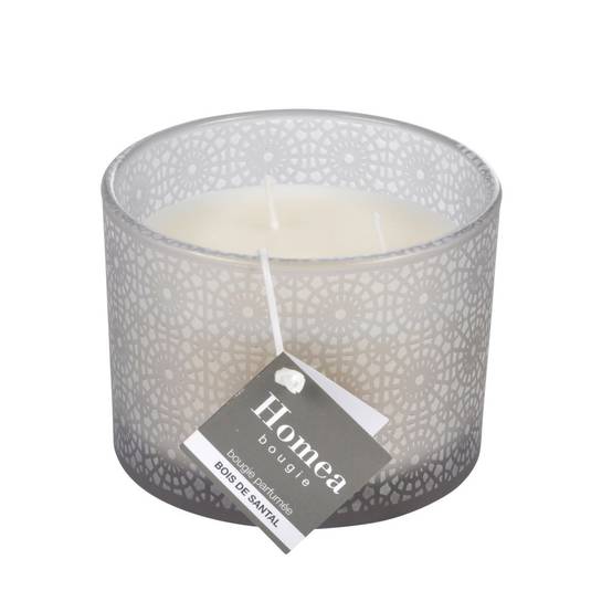 Bougie Parfumée 3 Mèches "Graphic Ethnic" 11cm Gris Clair - Image 2
