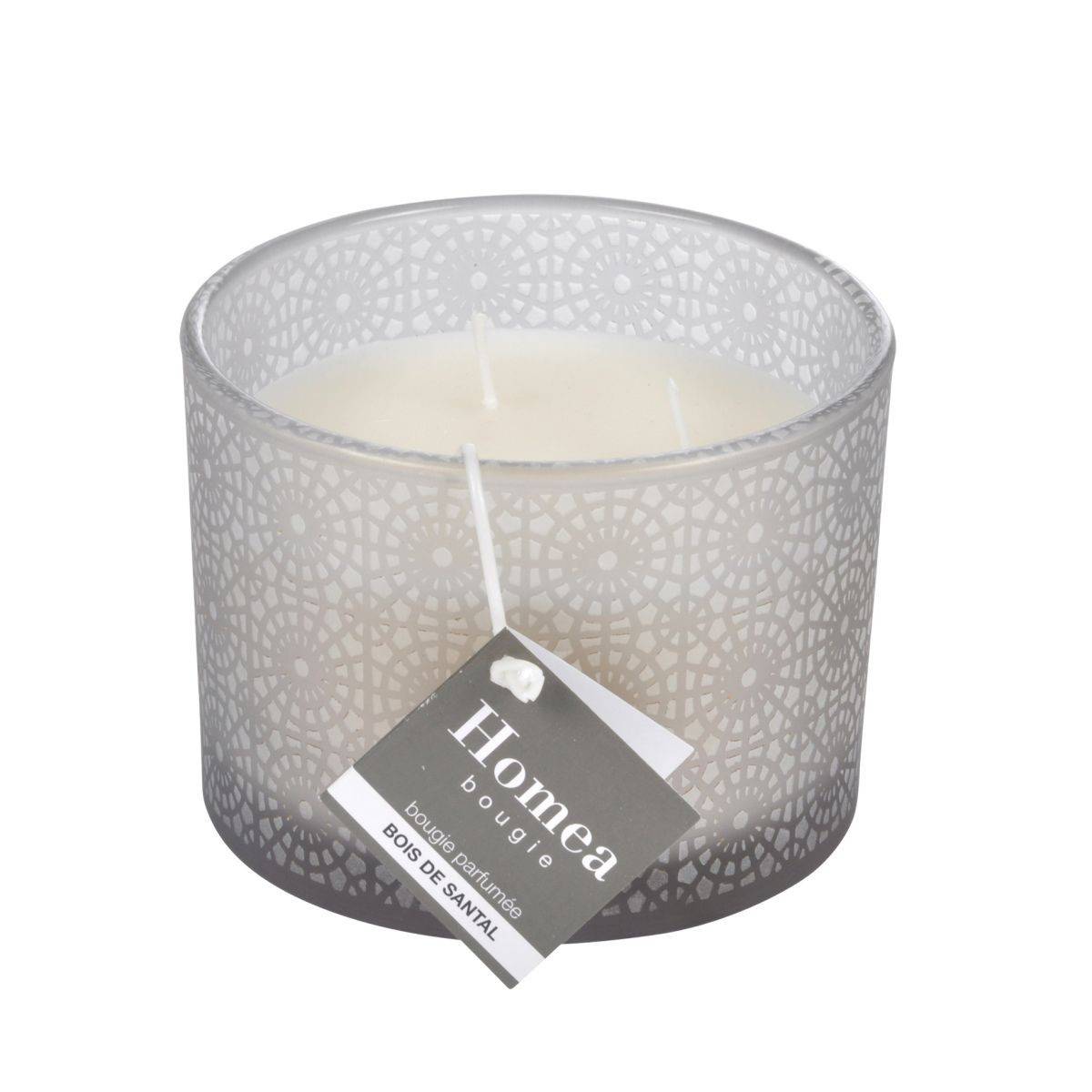 Bougie Parfumée 3 Mèches "Graphic Ethnic" 11cm Gris Clair - Imagen 2