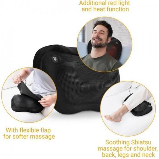 MEDISANA MC 850 - Coussin de massage Shiatsu épaules, dos, jambes et cou - 2 vitesses - Fonction chaleur - Rembourrage flexible - Image 5