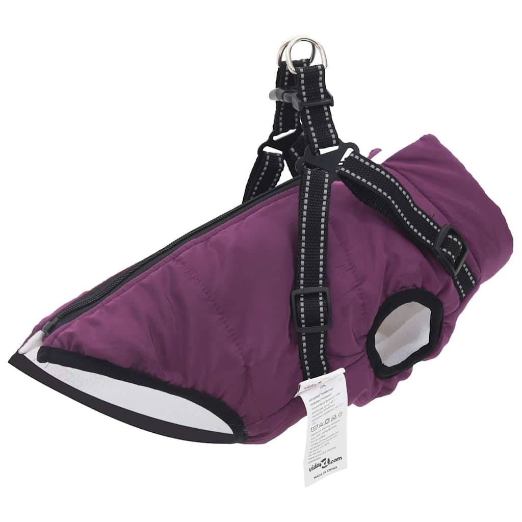 Manteau pour chien chaud et imperméable avec harnais intégré pour l'hiver Violet L36 – ComfortXL Pet Living - Image 1