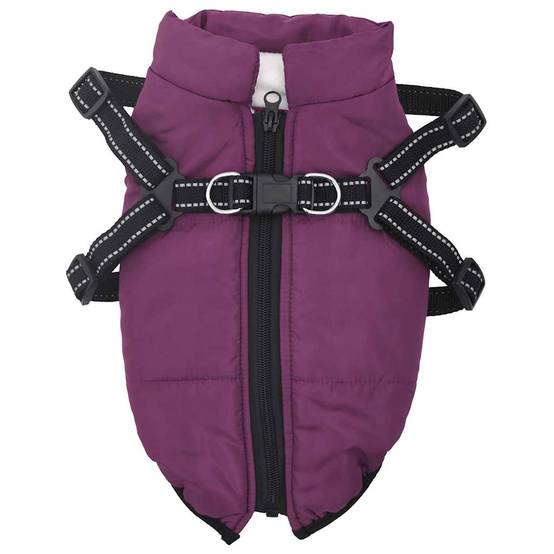 Manteau pour chien chaud et imperméable avec harnais intégré pour l'hiver Violet L36 – ComfortXL Pet Living - Image 2