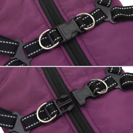 Manteau pour chien chaud et imperméable avec harnais intégré pour l'hiver Violet L36 – ComfortXL Pet Living - Image 5