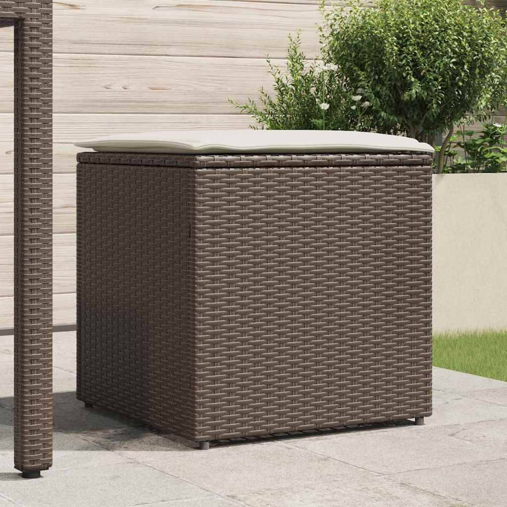 Vidaxl - Boîte à coussins avec stockage Marron 50 x 50 x 50 cm polyrotin vidaXL 365409 - Image 4