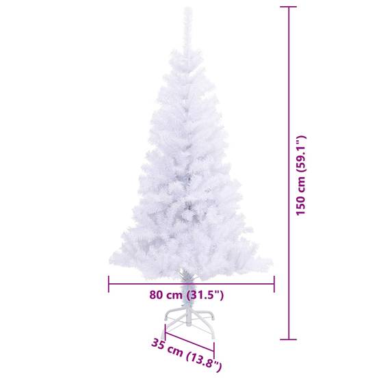 Vidaxl - Sapin de Noël artificiel avec 150 LED Blanc 150 cm PVC et Acier vidaXL 3426655 - Image 3