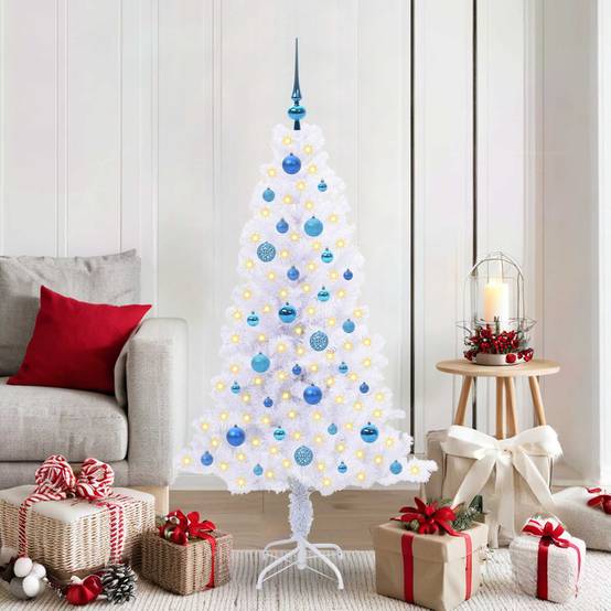 Vidaxl - Sapin de Noël artificiel avec 150 LED Blanc 150 cm PVC et Acier vidaXL 3426655 - Image 1