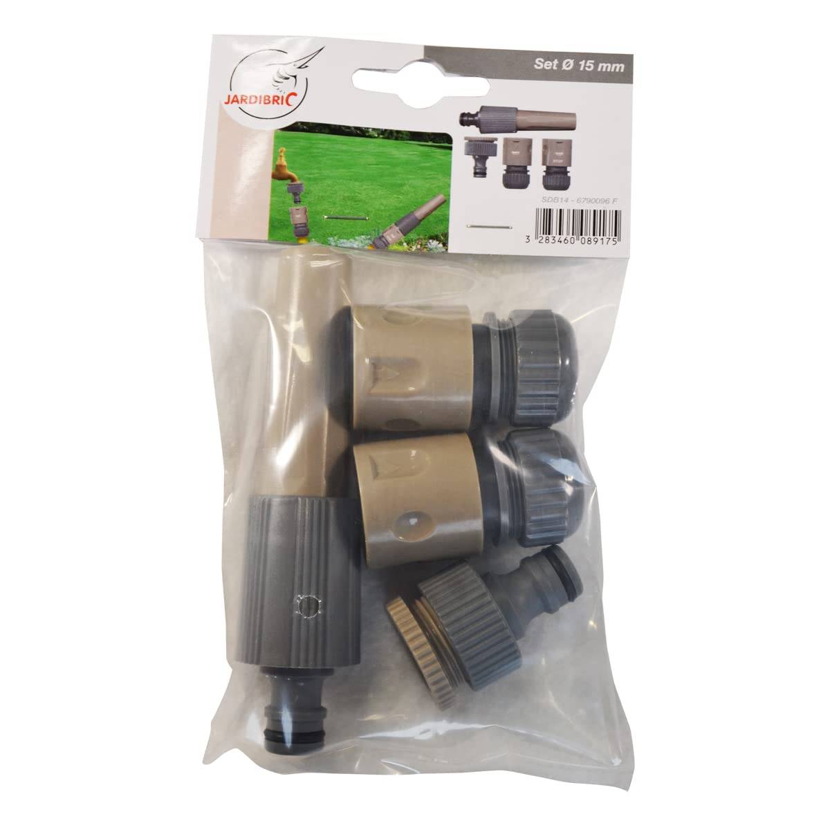 Jardibric - Jardibric - Kit Arrosage 15 mm avec Lance + Raccords - Set Tuyau Jardin Complet pour Arrosage et Nettoyage - Image 3