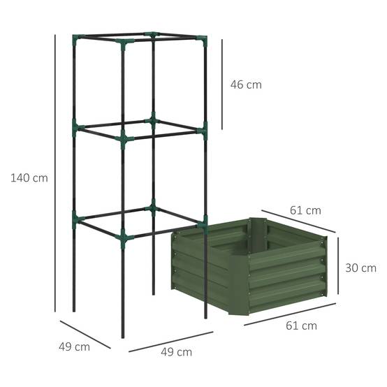 PANGIVO - Carré potager acier galvanisé vert 61 x 61 x 140 cm - PANGIVO - Image 5