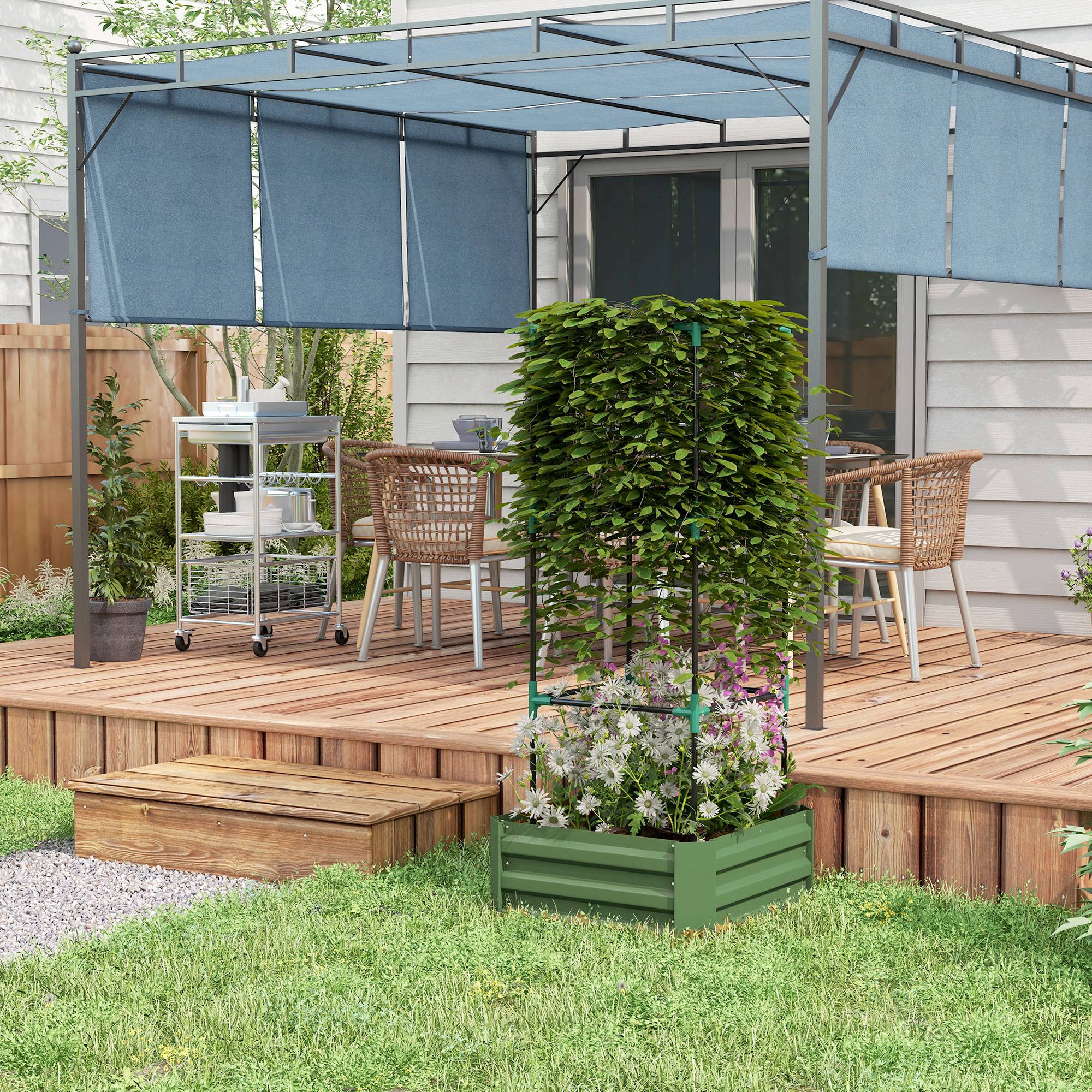 PANGIVO - Carré potager acier galvanisé vert 61 x 61 x 140 cm - PANGIVO - Image 9