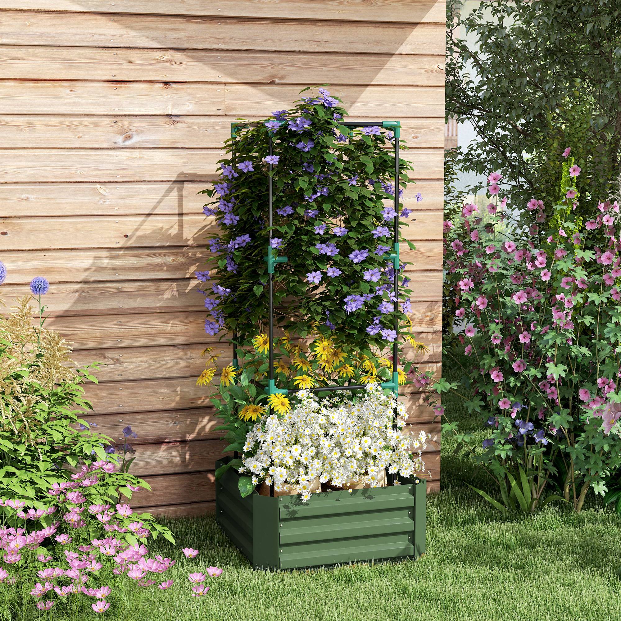 PANGIVO - Carré potager acier galvanisé vert 61 x 61 x 140 cm - PANGIVO - Image 3