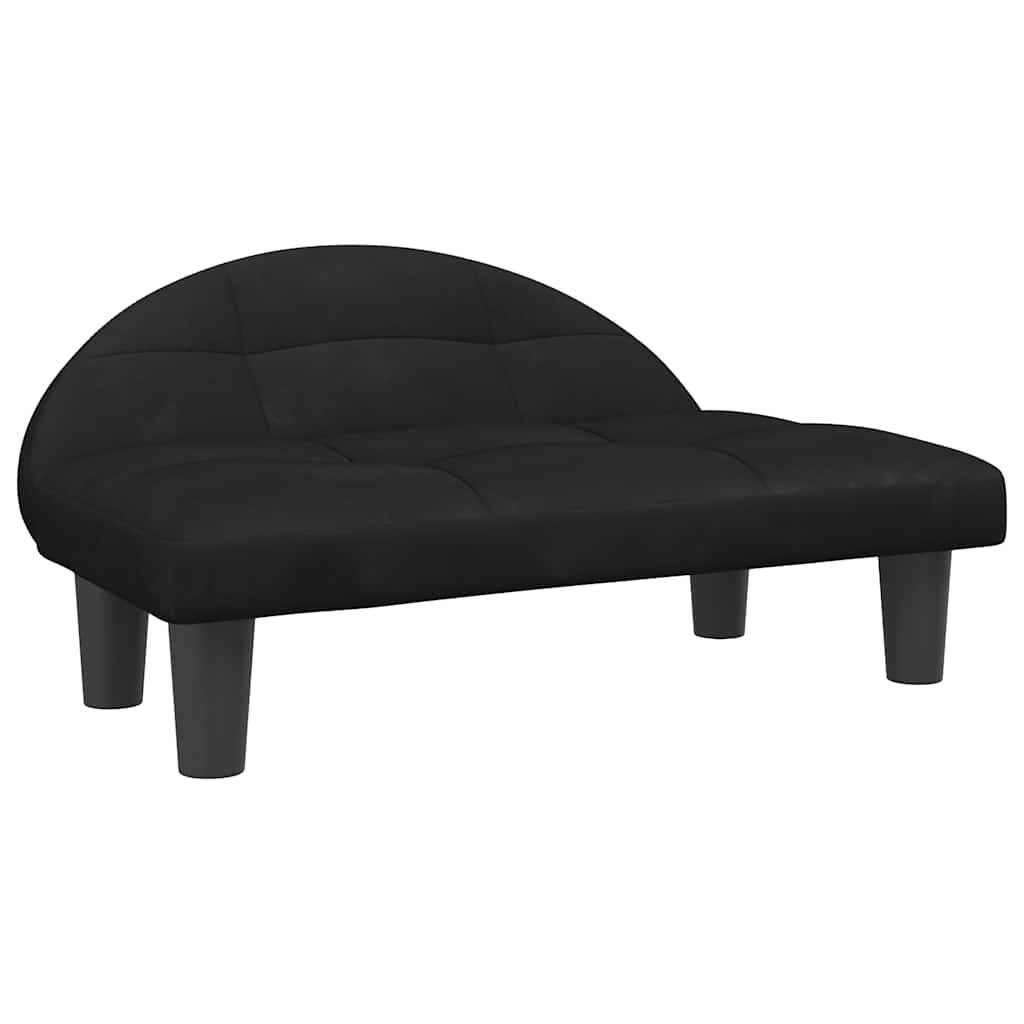 ComfortXL - Canapé lit pour chien en velours et bois pour salon ou chambre Noir 70x52 cm – ComfortXL Pet Living - Image 2